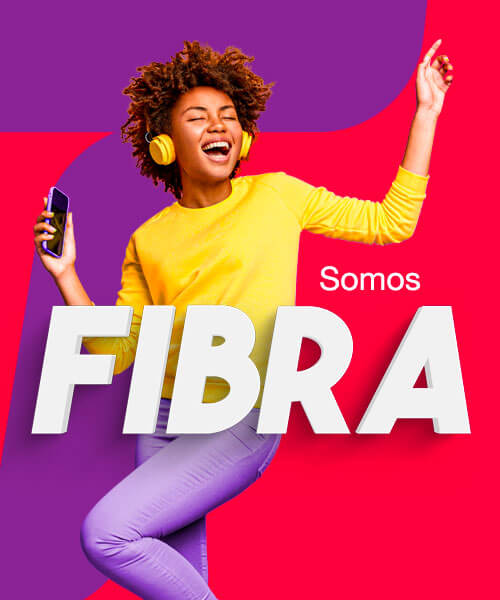 Texto somo fibra con mujer bailando